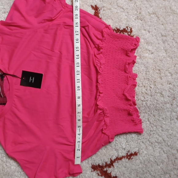 NWT- Code X Mode- Barely Cropped Tee- Hot Barbie Pink- Medium - Picture 6 of 8
